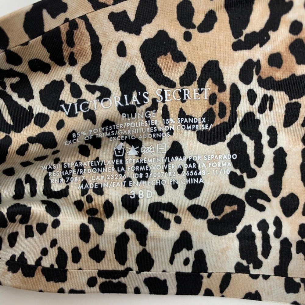 Victoria's Secret Bra Leopard Plunge Front Closure Underwire - Picture 6 of 6